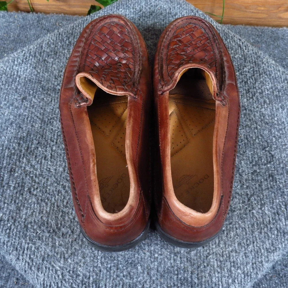 Dockers 90-7387 Mens‎ Woven Leather Loafers Size 9 Business Brown Slip On Shoes